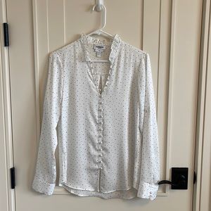 Express long sleeve button down top